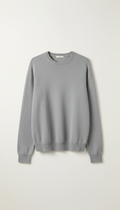 Stone Grey Crewneck Sweater in Cotton Blend